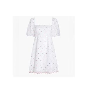 Hill House The Matilda Mini Dress Cherry Organza Dot Puff Sleeve Coquette Dress